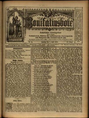 Ausgabe vom Sonntag, den 07. April 1918.
