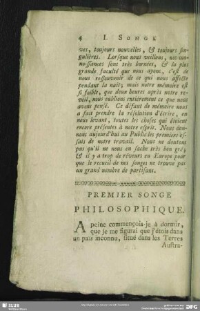 Premier Songe Philosophique