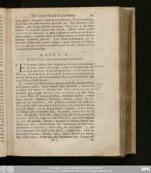 Caput V. De Dei Veritate, eiusque luce in Conscientia hominis.
