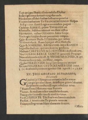 XV. Joh: Georgio Schuberto, Zittaviensi.