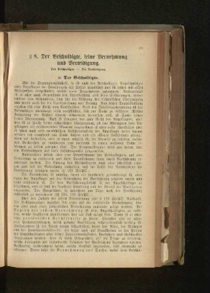 § 8. Der Beschuldigte, seine Vernehmung und Verteidigung.