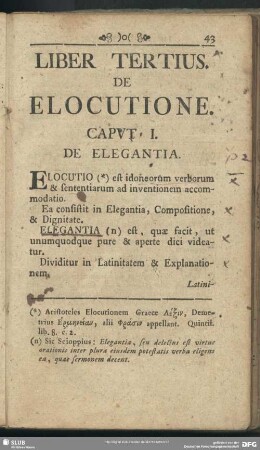 Liber Tertius. De Elocutione