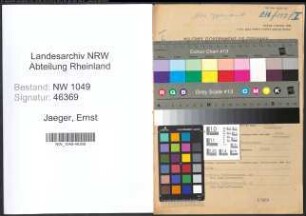 Entnazifizierung Ernst Jaeger , geb. 01.04.1893 (Kaufmaennischer Angestellter)