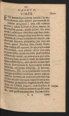 Caput V. Vires.