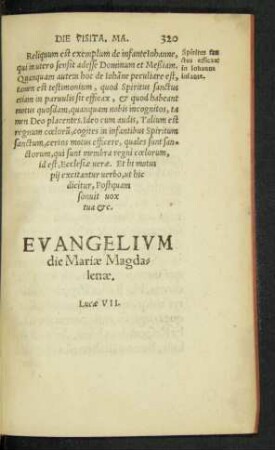 Evangelium die Mariae Magdalenae.