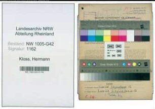 Entnazifizierung Hermann Kloss , geb. 09.07.1916 (Geschaeftsinhaberin)