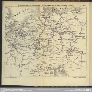 Uebersichtskarte der Eisenbahnen Deutschlands und der angränzenden Länder