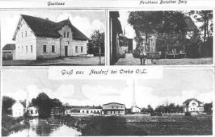 Kreba-Neudorf-Neudorf. Lederpappenfabrik W. Mehling u.a. Ansichten, Ansichtskarte, um 1910 (RA Görlitz, Postkartensammlung)