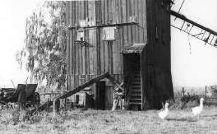 Großhennersdorf-Neundorf. Günther-Mühle, Bockwindmühle, Detail