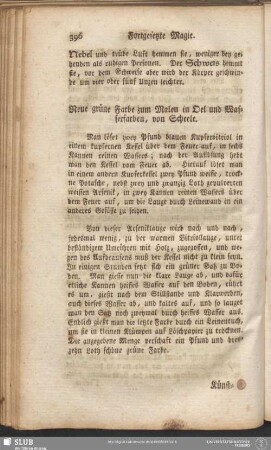 Neue grüne Farbe zum Malen in Oel und Wasserfarben, von Scheele