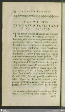 Caput IIII. De Eo Quod Praestant Novae Tabulae