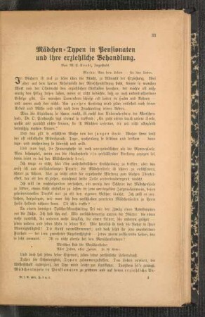 Mädchen-Typen in Pensionaten und ihre erziehliche Behandlung