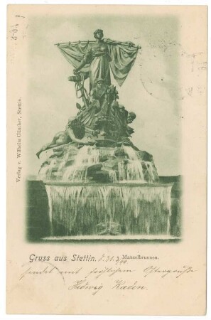 Gruss aus Stettin. Manzelbrunnen