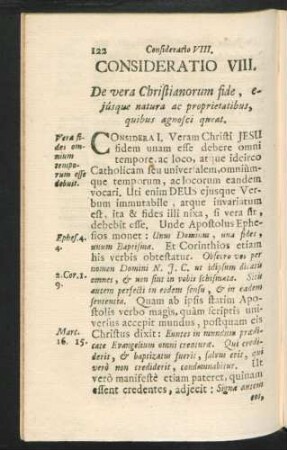 Consideratio VIII. De vera Christianorum fide, ...