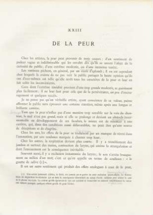 XXIII. De la peur