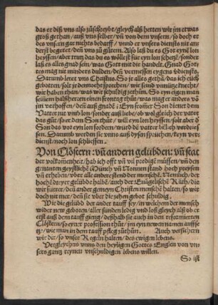 Von Clöstern: und andern gelübden: und stat der volkommenheit ...