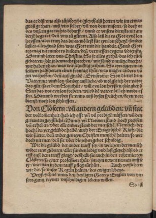 Von Clöstern: und andern gelübden: und stat der volkommenheit ...