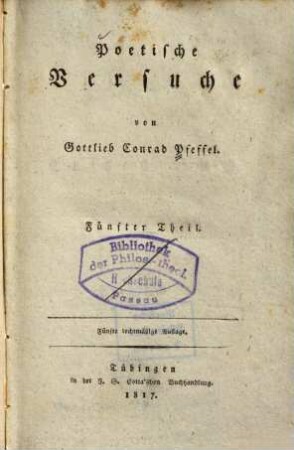 Poetische Versuche, 5