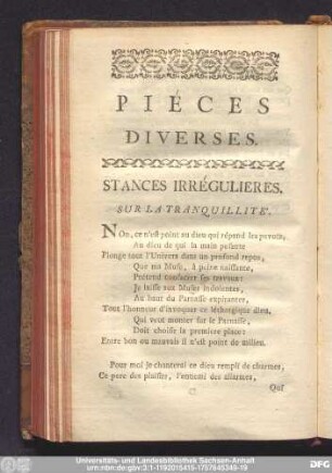 Piéces Diverses.