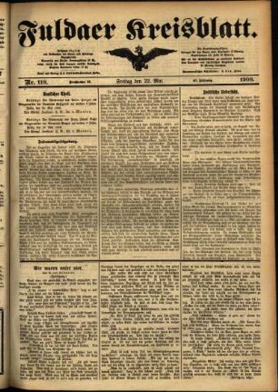 Ausgabe vom Freitag, den 22. Mai 1908.