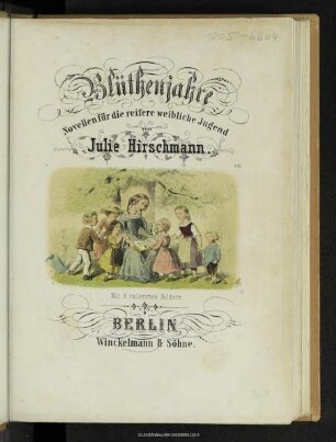 Blüthenjahre : Novellen für die reifere weibliche Jugend