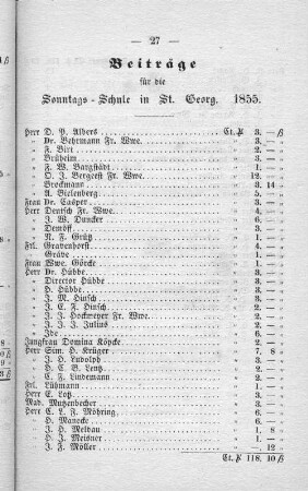 Beiträge für die Sonntags-Schule in St. Georg. 1855.
