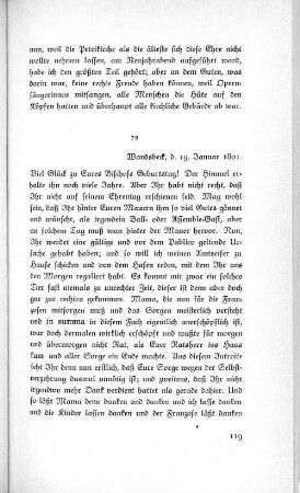70 Wandsbeck, d. 19. Januar 1801.
