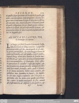 Al Duca Di Castro, Per lo Prencipe di Salerno.