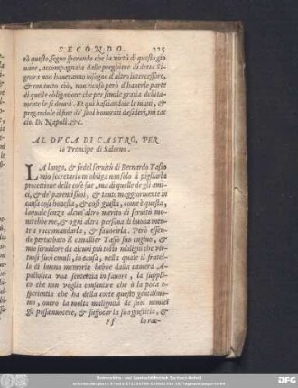 Al Duca Di Castro, Per lo Prencipe di Salerno.