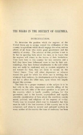 The Negro in the District of Columbia