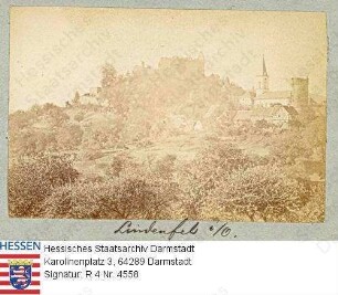 Lindenfels im Odenwald, Teilansicht mit Burg