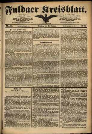 Ausgabe vom Dienstag, den 31. Januar 1905.