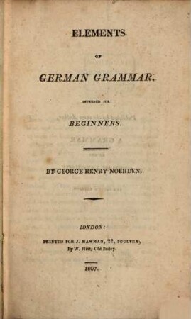 Elements of German Grammar