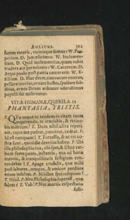 Vitae Humanae, Querela. 11.