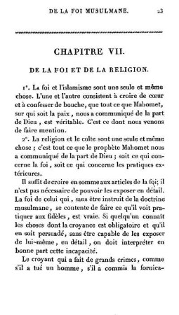 Chapitre VII. De la foi et de la religion.