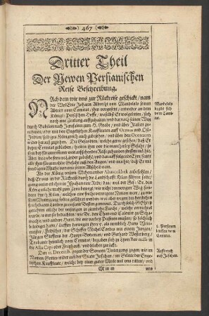 Dritter Theil Der Newen Persianischen Reise Beschreibung.