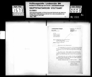 Korrespondenz mit Gemeinden: Pfullendorf - Reutlingen