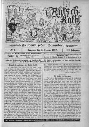Münchener Stadtanzeiger und "Münchener Ratschkathl". 1907 = Jg. 19
