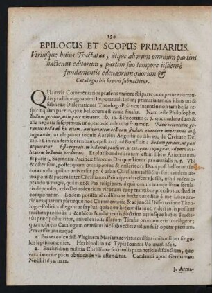 Epilogus Et Scopus Primarius.