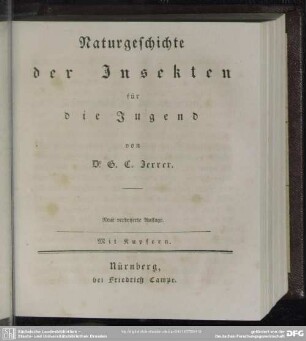 Naturgeschichte der Insekten für die Jugend
