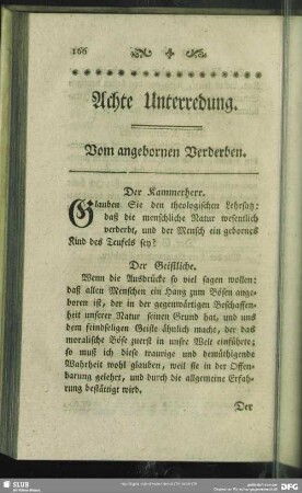 Achte Unterredung. Vom angebornen Verderben