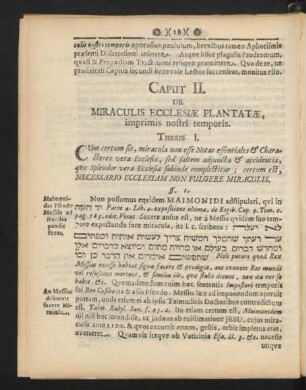 Caput II. De Miraculis Ecclesiae Plantatae, imprimis ...