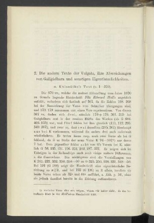 2. Die andern Texte der Vulgata, ihre Abweichungen von Gangâdhara und sonstigen Eigenthümlichkeiten
