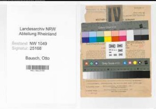 Entnazifizierung Otto Bausch , geb. 05.08.1907 (Kaufmaennischer Angestellter)