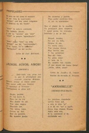 ¡Adios, adios, amor! : (Shimmy)