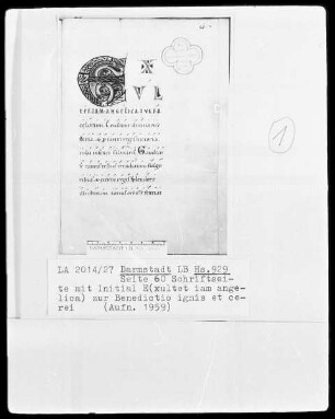 Rituale monasticum — Initiale E (xultet iam angelica), Folio 60recto