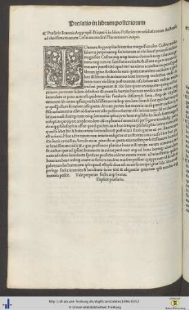 Prefatio in librum posterium.