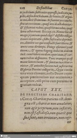Caput XXX. De Fructibus Charitatis