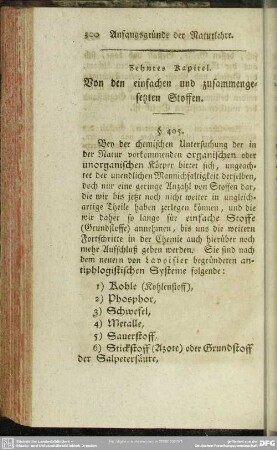 Zehntes Kapitel. Von den einfachen und zusammengesetzten Stoffen