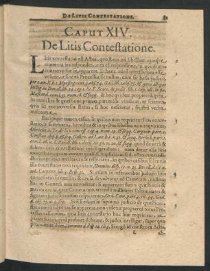 Caput XIV. De Litis Contestatione.